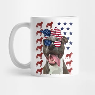 Pitbull American Flag Independence Day Gift Mug